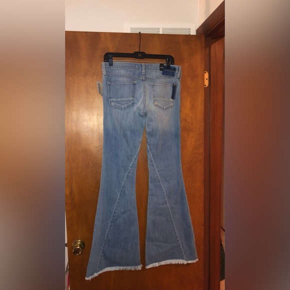 The Buckle Flying monkey Low Rise patchwork super Flare Jeans. Size 28/34. NWT - Picture 8 of 11